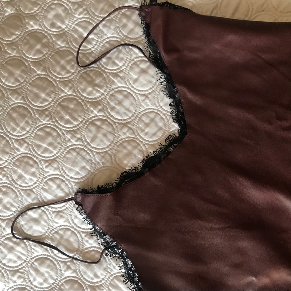 Zara burgundy leather cami